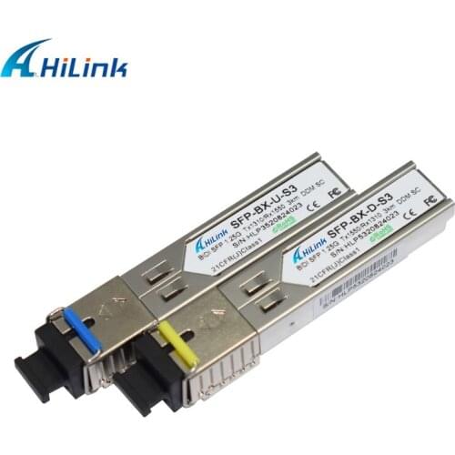Free Shipping! Single Core BiDi Module 1.25G 1310nm/1550nm 3km WDM SFP Transceiver with DOM Function