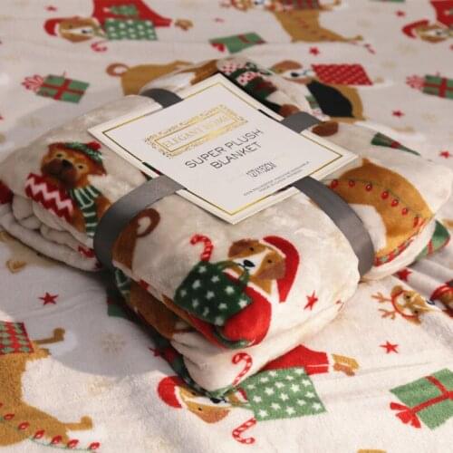Christmas Blanket Dog Quality Printed Warm Flannel Blankets Bed Cover for Sleeping 127x152cm Leisure Coverings Dropshipping