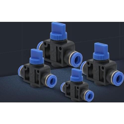 HVFF Regulating Valve Trachea Throttle Pneumatic Connector Switch Valve Hand Valve Air Valve Pneumatic Push Into Fittings 4-12mm