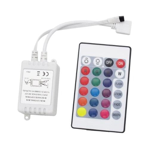 24 Key IR Remote Cotroller+DC12V 5A 3 Channel Common Anode LED Controller for 3528 5050 RGB Led Strips