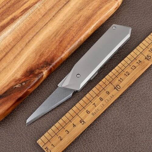 Pocket new titanium alloy handle 14C28N blade folding outdoor camping tactics hunting self-defense express unpacking fruit knife