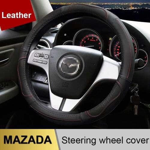 Leather Car Steering Wheel Cover Case for Mazda 2 3 Mazda 6 Axela Atenza CX-3 CX-5 CX5 CX-7 CX-9 2015 2016 2017 2018 Accessories