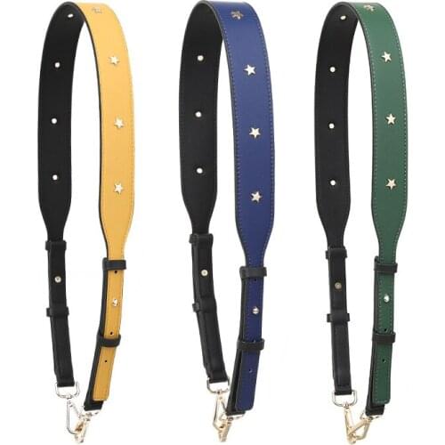 Fashion Vintage Gold Metal Star Rivet Bag Strap High Quality Leather Shoulder Strap Handle Women Replacement Bag Parts Accessory