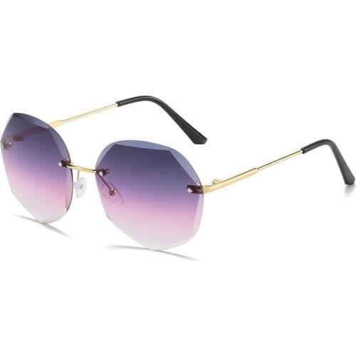 2021 New Fashion wWomens Oversized Frameless Polygon Sunglasses Women Mens Metal Glasses GSunglasses Women UV400