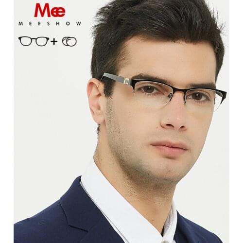 Titanium alloy glasses frame women men glasses Half rim optical frame Square prescription glasses myopic eyeglasses 5069