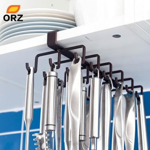 ORZ 18 Hooks Kitchen Utensils Storage Holder Cup Drying Rack Cupboard Hanging Hook Closet Organizer for Tie Scarf Mug Holder