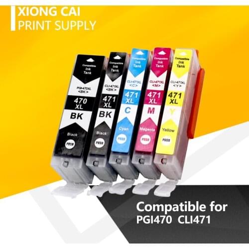 PGI-470 CLI-471 Compatible Ink Cartridges with Chip Full Ink For Canon PIXMA MG5740 MG6840 MG7740 Printers PGI470 CLI471