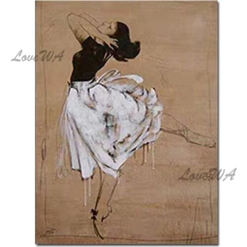 Sexy Lady Dancing Wall Picture Art 100% Hand-painted Woman Portrait Oil Painting Canvas Wall Art Pieces For Modern Bedroom Decor
