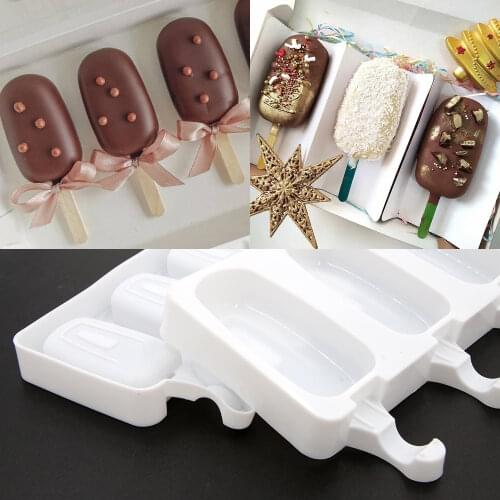 4/8 Cell Magnum Silicone Mold Silicone Ice Cream Mold Popsicle Molds DIY Ice Cream Mould Ice Pop Maker Mould with Sticks