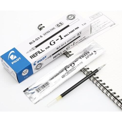 12Pcs PILOT BLS-G1-5 Gel Pen Refill Liquid Ink 0.5mm Applicable Pen Model Number BL-G1-5/BL-G3-5 Bullet Type Nib