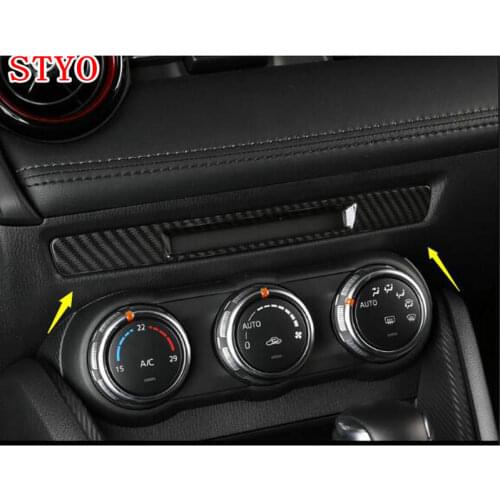 STYO Car ABS Chrome Console Center Chair Heating Display Panel Cover Frame Sticker Trim For MAZDA1 CX-3 CX3 2017-2018