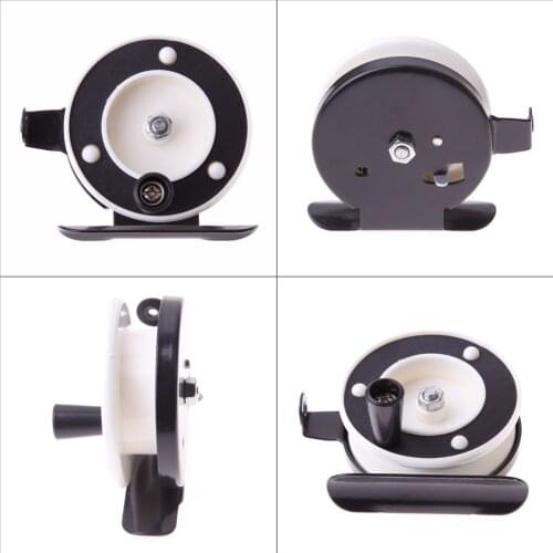 1Pcs Ultralight Ice Fishing Mini Pole Line Reel Rods Former Rafting Shrimp Metal Steel Bearing Porta Left/Right Interchangeable