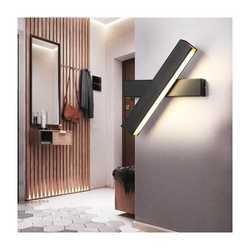 LED Nordic Modern Simple Rotating Warm Bedroom Bedside Living Room Background Wallway Creative Wall Lamp