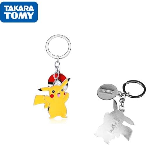 Takara Tomy Pokemon Anime New Keychain Cartoon Pikachu Zinc Alloy Pokeball Kawaii Pendant Key Ring Birthday Gift for Lovers