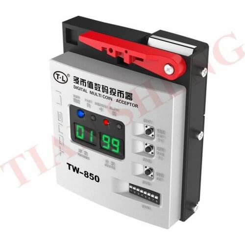 TW-850 Digital Top Entry Multi Coin Acceptor Token Selector Coin Mech for Arcade Game Cabinet Kiosk Vending Machines