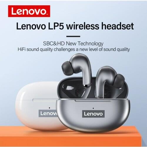Lenovo TWS Headphones Wireless Bluetooth 5.0 Sports Earphone HiFi Sound Low Latency Headset with HD Mic Type-C Fast Charging