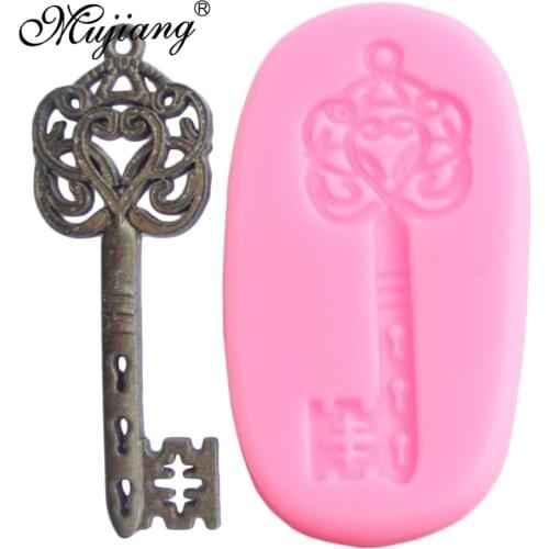 Vintage Steampunk Skelton Key Border Silicone Fondant Mold Cupcake Topper DIY Cake Decorating Polymer Clay Candy Chocolate Mould