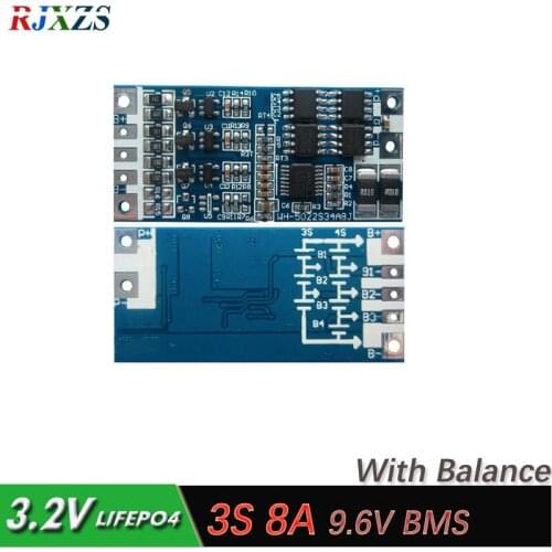 3S 8A 10.8V LiFePO4 BMS/PCM/PCB battery protection circuit board for 3 Packs 18650 Battery Cell w/ Balance