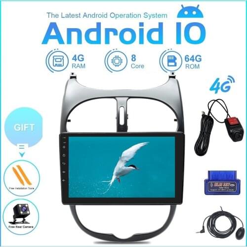 Zltoopai 9" Android 10 4G/Wifi For Peugeot 206 2001-2008 Car Multimedia Player GPS Navigation Auto Radio Head Unit Stereo DSP