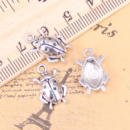 28pcs Charms beetle bug 17x11mm Antique Pendants,Vintage Tibetan Silver Jewelry,DIY for bracelet necklace
