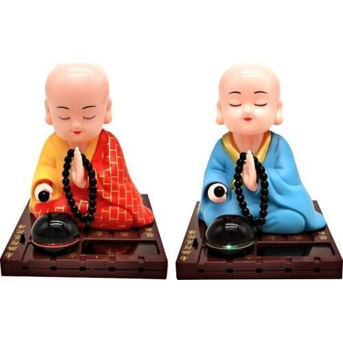2021 Solar Shake Head Little Monk Bring Good Fortune Car Decoration