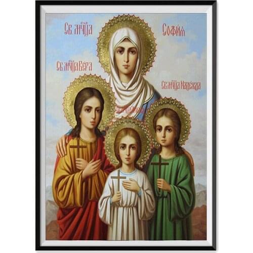 5d Diy Diamond Painting Religious Figures Imitating Cross Stitch Style Round Diamond Home Decoration Crafts