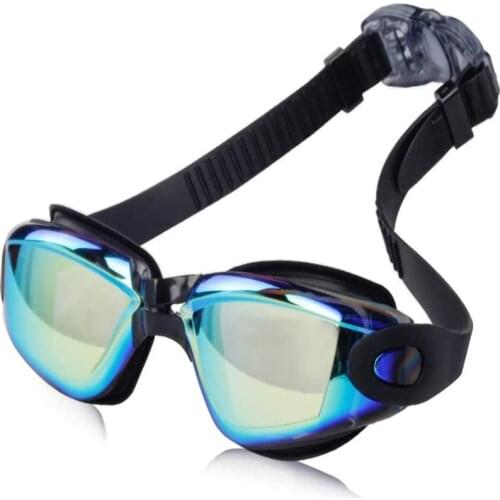 Anti Fog Indoor Outdoor Electroplating Swimming Goggles with UV Protection Mirrored Clear Lenses for Adult Goggles