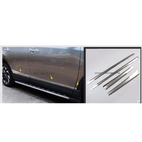 Car Styling For Toyota RAV4 Side Door Molding Stainless Steel Body Trim Cover Stickers Strip for Toyota RAV4 2013-2016 2017