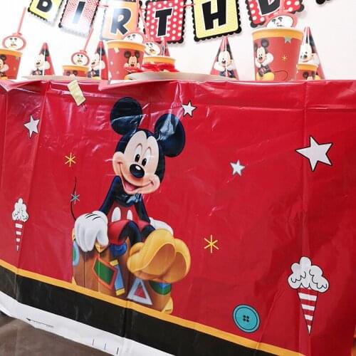Mickey Mouse Party Tableware Supplies Disposable Tableware Disney Birthday Party Decorations Kids Paper Straws Paper Plates