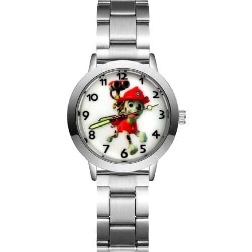 Cartoon Pretty Dog Style Childrens Women Student Girls Boys Quartz Metal Steel Wrist Watches Clock JA211