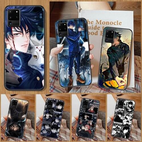 Jujutsu Kaisen Fushiguro Megumi Phone case For Samsung Galaxy Note 4 8 9 10 20 S8 S9 S10 S10E S20 Plus UITRA Ultra black luxury