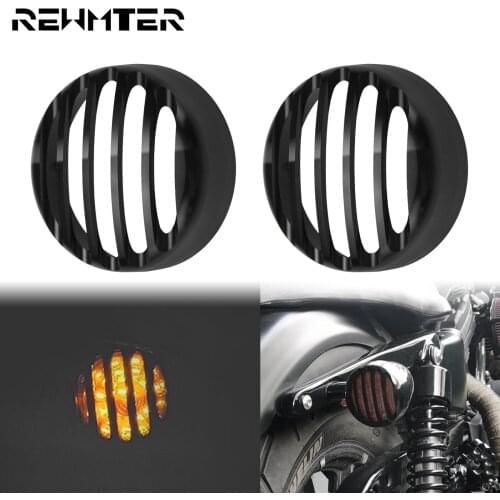 Motorcycle Black Rear Turn Signal Protector Indicator Grill Bezel Cover 2PCS For Harley Sportster 883 1200 XL Iron 2016-Up