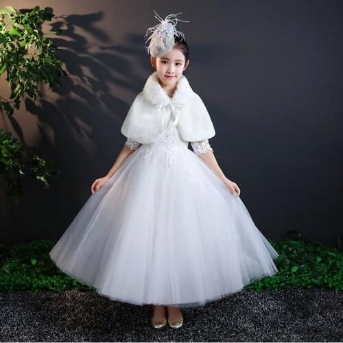 Flower Girls Wedding Jackets Faux Fur Wraps Fall Winter Style Kids Formal Event Wraps / Shrugs / Capes / Shawls