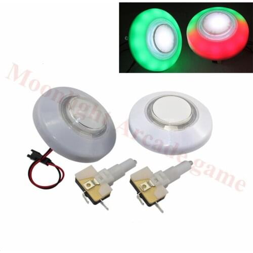 DC12V RGB Colorful LED Lamp Illuminated Push Button 76mm flashing light Button With Micro Switch for Claw Crane Machine