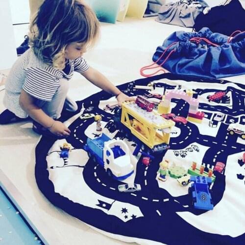 Kids Game Mat Chilren Play Rug Racing Games Carpet 100% Cotton 140cm