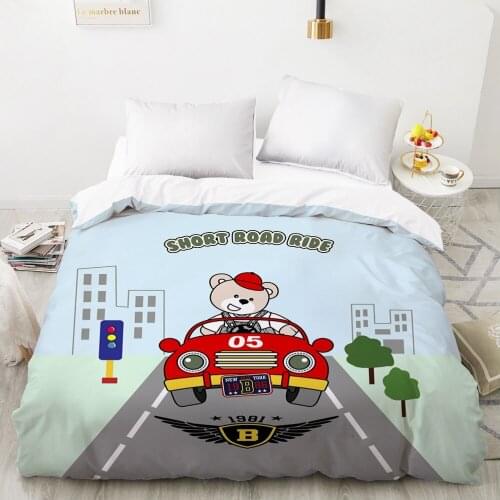 Car Cartoon Kids Duvet cover Quilt/Blanket/Comfortable Case Bedding for children baby girls 140x200 240x220 for Home Road