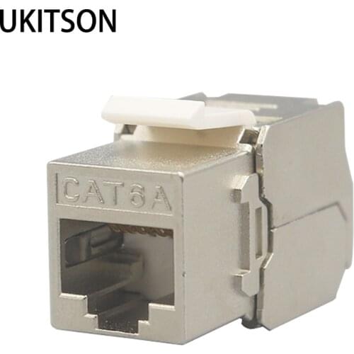 Keystone CAT 6A RJ45 Shielded FTP Zinc Alloy Slot CAT.6A Jack Modules CAT6A LAN Coupler Socket For 10GB Network