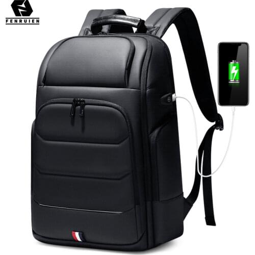 Fenruien Waterproof Backpacks USB Charging School Bag Anti-theft Men Backpack Fit 15.6 Inch Laptop Travel Backpack High Capacity