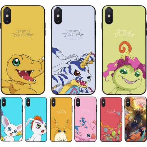 FHNBLJ Japanese Anime Digimon Black Cell Phone Case for iphone 11 Pro Max X XS MAX 6 6s 7 8 plus 5 5S 5SE XR SE2020