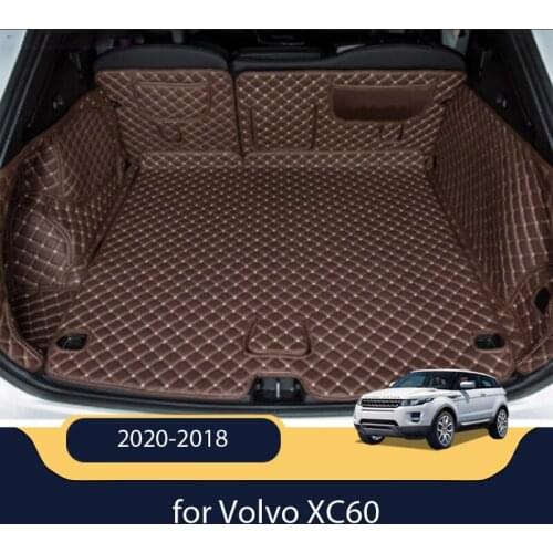 Good quality! Full set car trunk mats for Volvo XC60 2019 waterproof durable boot carpets cargo liner mats for XC60 2020-2018
