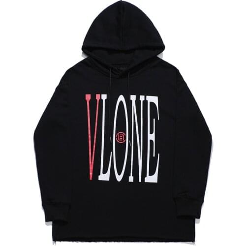 VLONE Hoodies Female Couple Loose Street Sweatshirts Hip Hop Trend Mens Cotton Casual Letter Printing V9662