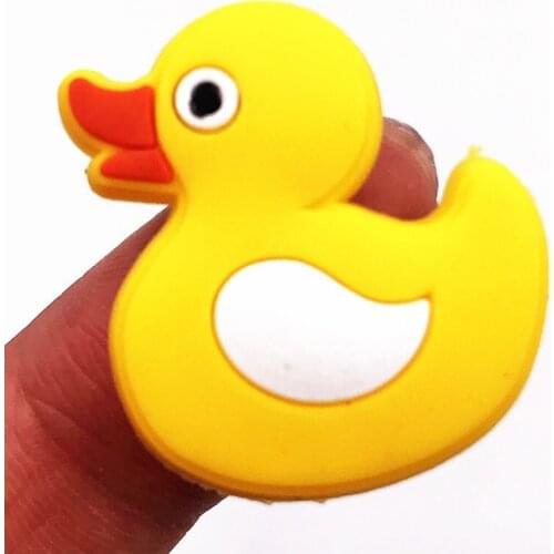 1pc Cute Duck Cartoon Animal Dinosaur PVC Flatback Cabochon DIY Accessories For Backpack Shoes Charm Making Phone Case Pen Cap