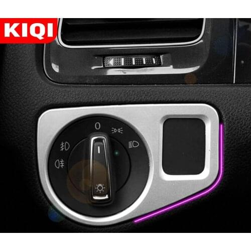 KIQI Car-Styling Car Headlight Switch Panel Cover Protective Trim for Volkswagen VW Golf 7 MK7 VII MK7.5 2012 - 2019 Accessories