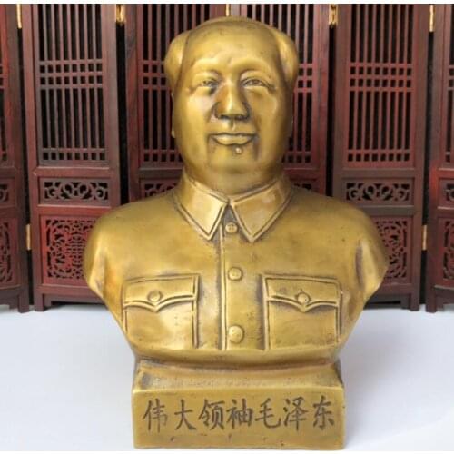 China brass archaize Great leader Mao Zedong crafts statue