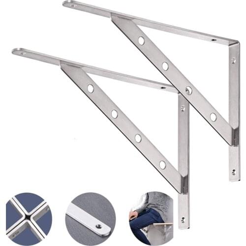 Shelf Brackets Stainless Steel Material Heavy Duty Detachable Brackets Wall Mounted 2pcs L shaped bracket DIY home hardware