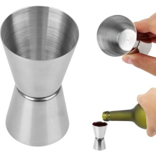 25/50ML Short Drink Measurement Measuring Cup Cocktail Shaker Jigger For Home Bar Party Stainless Steel Cocktail Measure Cup