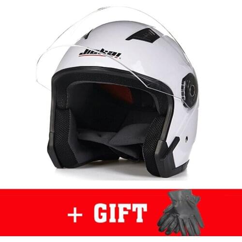 Motorcycle Dual Lens Half Face Helmet Scooter Motorbike Portable Men Women Four Seasons Helmets Motocicleta Cascos Para Gloves