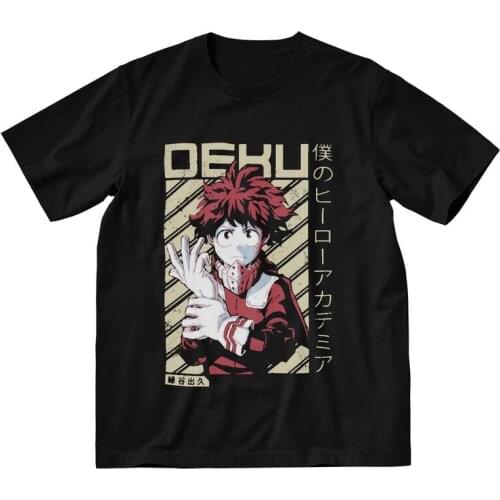 Boku No Hero Academia T Shirt Men Cotton Printing T-shirt Novelty Tshirt Short Sleeve Anime Manga Deku Izuku Midoriya Tee Top