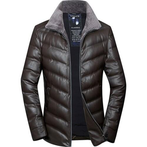 2020 Winter New Mens Brand Warm Down Jacket Wool Collar Fashion Business Slim White Duck Down Jacket Male Brand Clothing