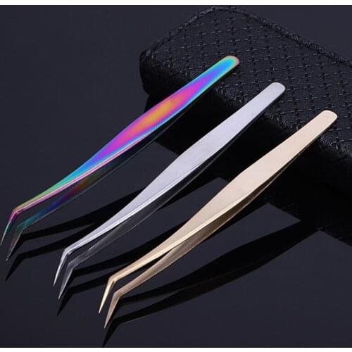 Eyelashes Tweezers Stainless Steel 3D Accurate Tweezers Grafting Eyelash Extension Tools High Precision Anti-static Tweezers